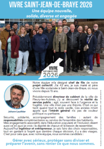 Tract de présentation de l'équipe, janvier 2026